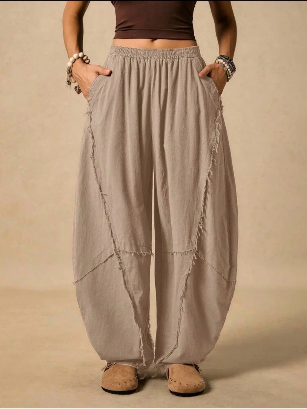 Boutique Barrel Frayed Hem Pant, Various Sizes NWT - Picture 3 of 3